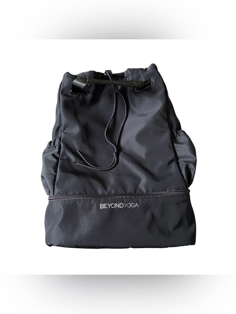 Beyond Yoga Gym Bag Black Convertible Tote or Backpack Shoe Compartment